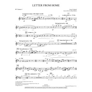 Letter from Home - Bb Clarinet 1